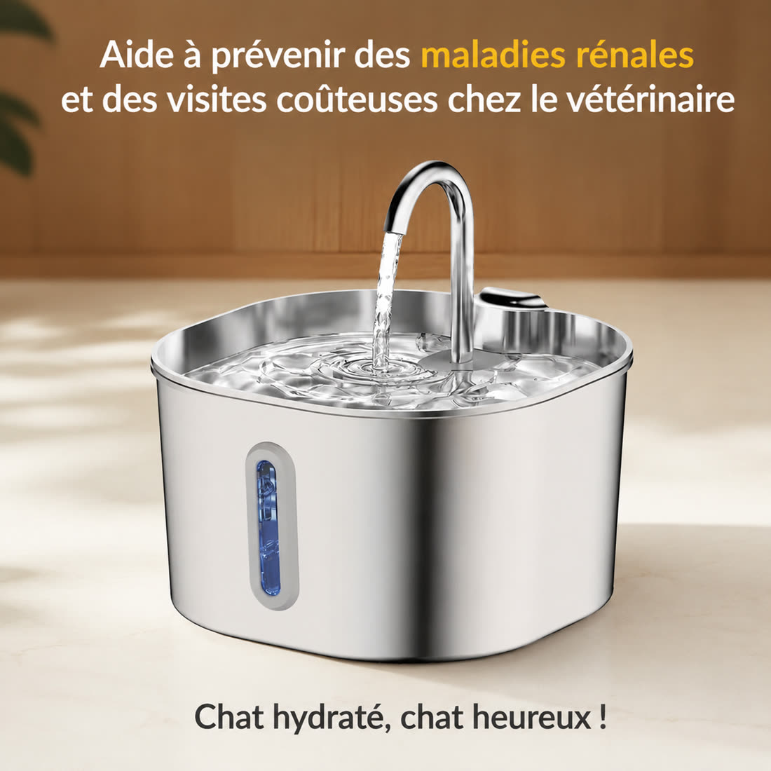 Aide à prévenir les maladies rénales et les visites coûteuses chez le vétérinaire — chat hydraté, chat heureux